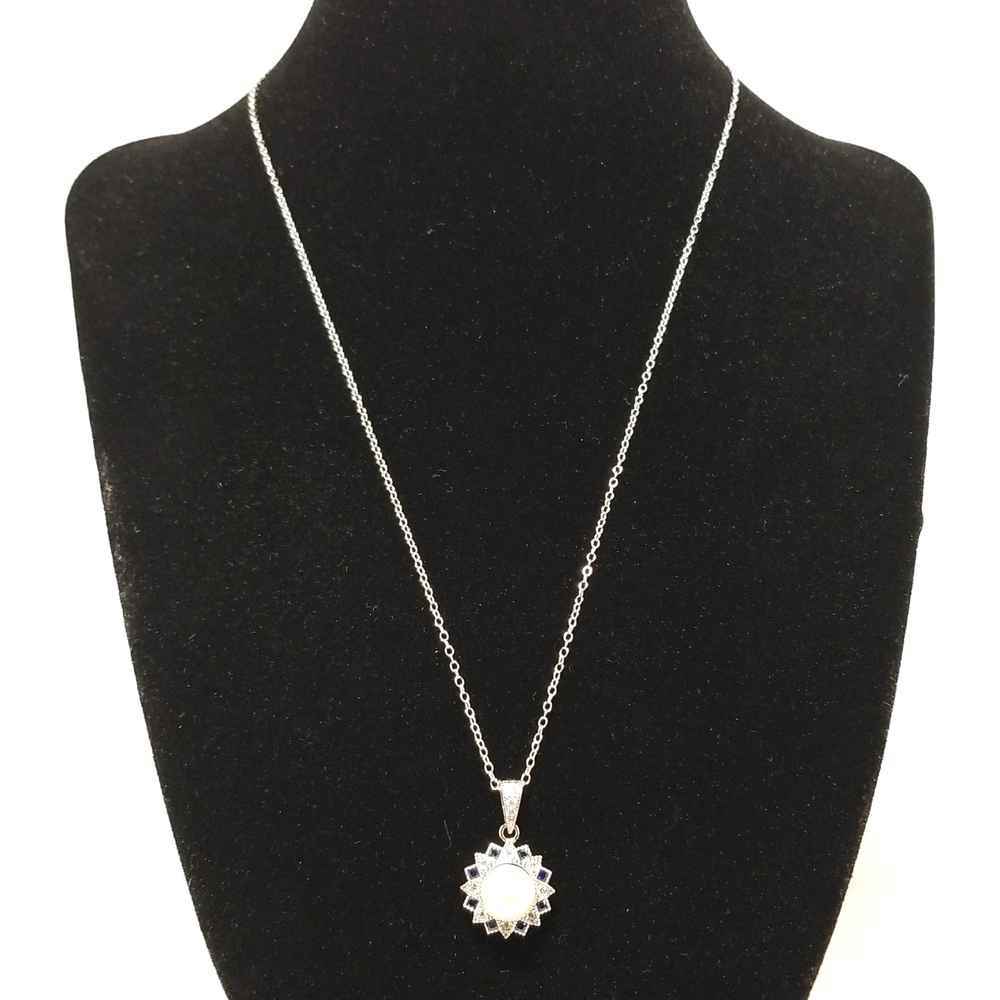 Kohl's 925 Silver Eji Genuine Pearl Pendant Womens Necklace New Size 18 Inches